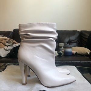 Just Fab White Faux Leather Boots